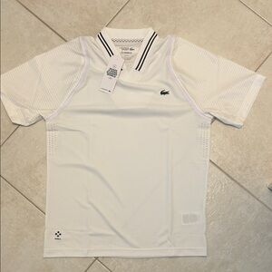 Lacoste Men's White Polo with Black Accents